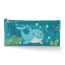 NICI Summer 45362 Pencil Case Flat with Glitter Effect 21 x 10 cm Blue