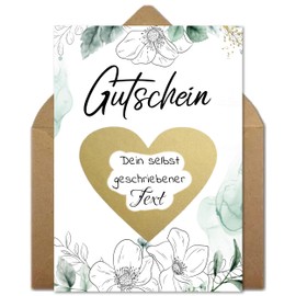 Voucher to Fill Yourself with Scratch Sticker | Card to Write Yourself | Birthday Card | Gifts for Women, Girlfriend | Cinema Voucher, Travel Voucher