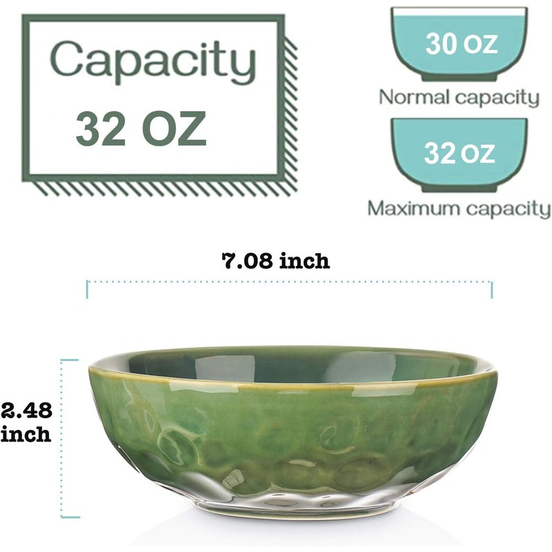 vicrays Ceramic Salad Bowls Set for Kitchen, Serving - 32