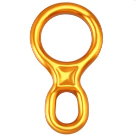 35KN Rescue Figure 8 Descender Belay Rappel Equipment Belay Rock Climbing Rigging Plate 7075 Aluminum Alloy for Climbing Belaying Rappelling Device, Golden