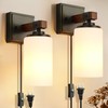 Plug in Wall Sconces Set of 2, Rustic Wall Light