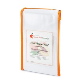 PeachSkinSheets Night Sweats: The Original 1500tc Soft Standard Pillowcase Set Brushed Silver