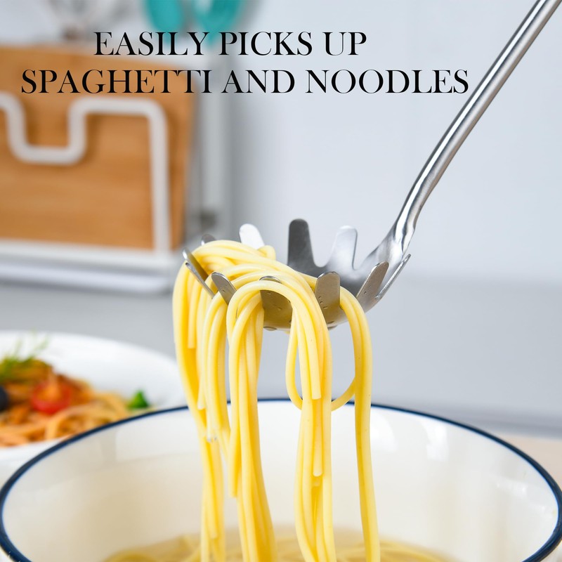 18/8 Stainless Steel Spaghetti Server Set, 13" Spaghetti Spoon and