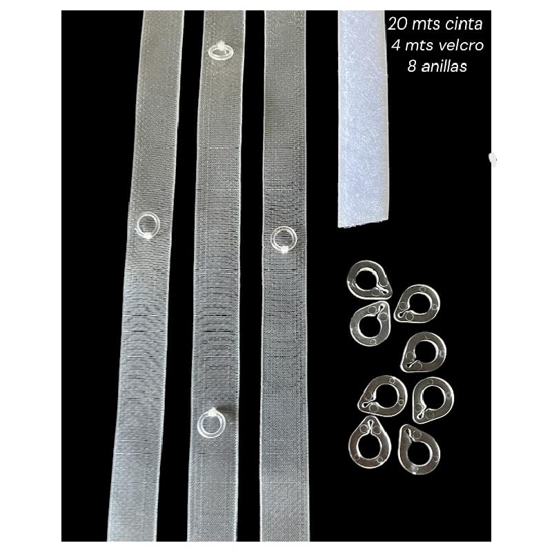 Roman Roller Blind Ribbon Velcro Counterweight Rings 20m