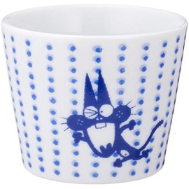 赤塚不二夫 「 バカボン 」 ニャロメ 蕎麦猪口(そばちょこ) 直径8cm 青 904103