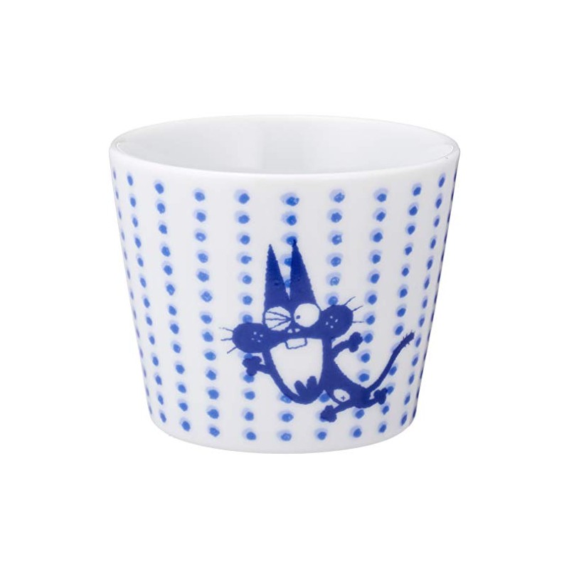 赤塚不二夫 「 バカボン 」 ニャロメ 蕎麦猪口(そばちょこ) 直径8cm 青 904103