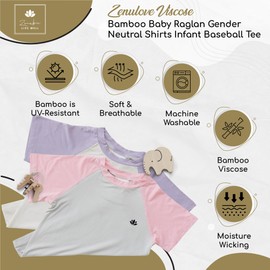 Zenulove Viscose 2-Pack Toddler Baseball Tee Shirts, Soft Toddler Baseball Shirts for Boys and Girls, Raglan Shirt Kids 2T-5T