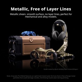 ANYCUBIC Silk Filament, Metal-Like PLA Shiny Clog-Free 3D Printer Filament Metallic PLA 1.75mm Dimensional Accuracy +/- 0.02mm, 1KG Spool (2.2 lbs), Metal Champaign