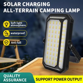 LED Solar Camping Lantern Rechargeable 120-1200LM,200-300M 10000mAh Portable Camping Lights up to 100 Hours & 4 Light Modes, IPX4 Waterproof Camping Essentials for Power Outages, Emergency, Tent
