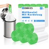 AOMKES Bin Liners 15 L with Drawstring White Bin Bags