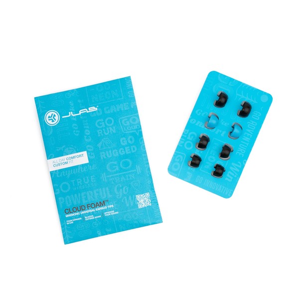 JLab Cloud Foam Mnemonic Earbud Tips, 4 Pairs of Custom