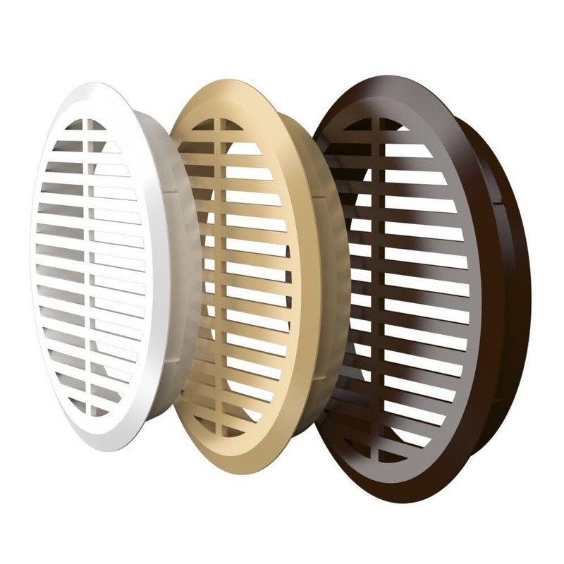 4 x 43mm Overflow Round Ventilation Grilles - Plastic Air