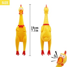GAJPBLK 6 Pack Rubber Screaming Chicken Toy Yellow Rubber Squeaking Chicken Toy Novelty and Durable Rubber Chicken, Shrilling Decompression Tool Gadgets