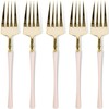 Blue Sky Infinity Flatware Gold & Pink Salad Forks -