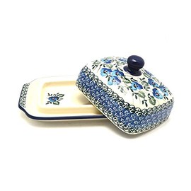 Polish Pottery Butter Dish - Winter Viola