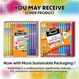 BIC Portaminas Xtra Smooth Bright Edition, Negro, 0,7 mm, 40 unidades