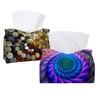 2 Pack Tissue Box Cover Holder, Peacock Feather Trippy Rectangle