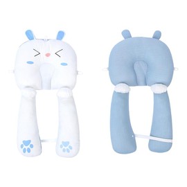 Baby Head Shaping Pillow Soft Cartoon Rabbit Anti Flat Head Pillow Sleeping Support Pillow for Newborn - Color: Pink, mattress & bed frame size: 66*36cm