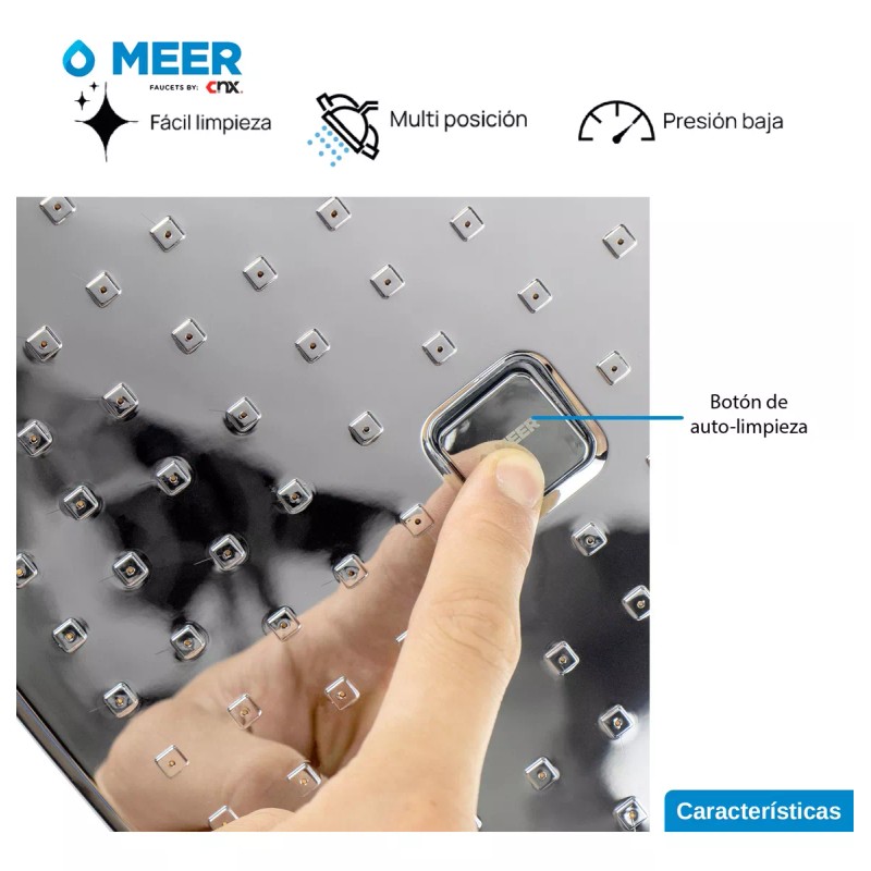 CNX Regadera Cuadrada De Abs Antisarro Con Autolimpieza Cnx