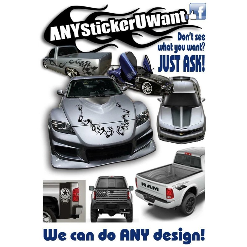 ANYStickerYouWant x2 Fading Topographic Side Graphic Vinyl Decals Fits Ford