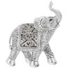 Shudehill Giftware Hibiscus Silver Carved Elephant Ornament - Duo, Medium,