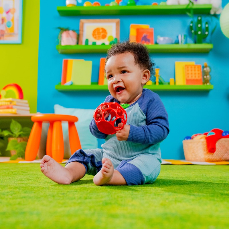 Bright Starts Oball Easy Grasp Red Apple Teether Toy, Hold