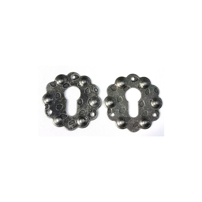 UHRIG 2x Wrought Iron Rosette for PZ Lock Forged Steel
