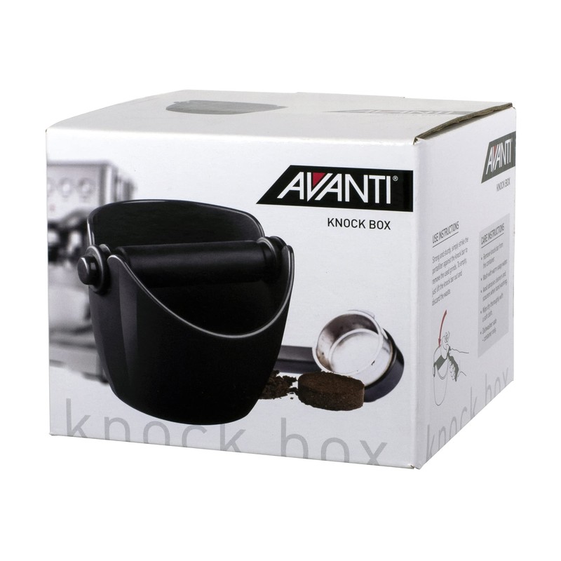 Avanti Compact Espresso Coffee Grounds Knock Box with Removable Knock
