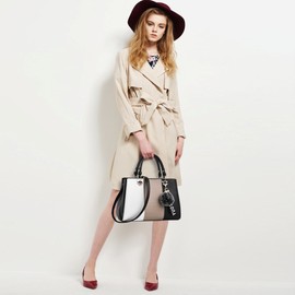 NICOLE & DORIS Fashion Women Handbags Tote Bag for Ladies Shoulder Bag Crossbody Bag Messenger Bag PU Leather Classic Design Khaki