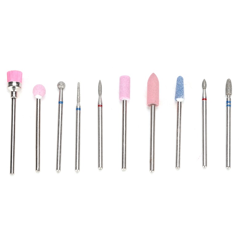 10pcs / Set Nail Drill Bits File Grinding Head Set