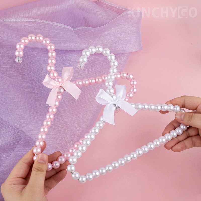 KINCHYGO, 10 Pack Pet Clothes Hangers Small Pearl Apparel Hanger