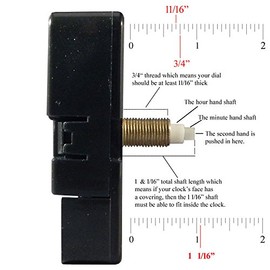 Dhorcas (#012) 3/4" Threaded Motor and Silver 3 1/2" Hands and Hanger, Quartz Clock Movement Kit for Replacement