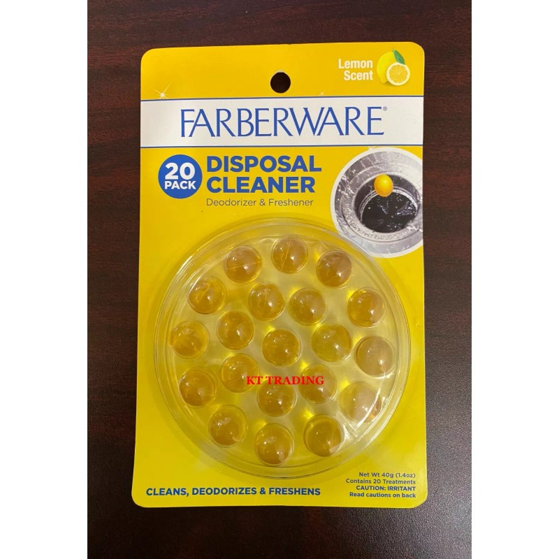 FARBERWARE Disposal Sink Cleaner Deodorizer Freshener Odor Eliminate ~Lemon 20Ct