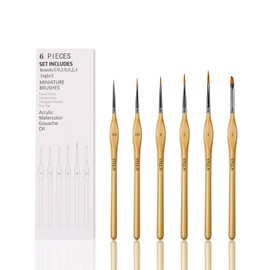 6Pcs Micro Paint Brushes Set with Triangular Handles - for Acrylics, Oils, Watercolors & Paint by Number, Citadel, Figurine, 40k，Mandala Painting