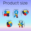 Bojueshaw 10pcs Autism Awareness Pins,Funny Colorful Puzzle Ribbon Heart Lapel