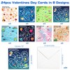 DPKOW 8 Style Mini Valentines Day Cards for Kids, 24pcs