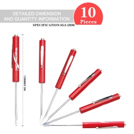 TASAN RACING 10Pcs Mini Tops and Pocket Clips Pocket Screwdriver Strong Magnetic Slotted Screwdriver Red