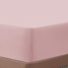 Simply Amelia Fitted Sheet 30cm Deep 100% Soft Brushed Cotton Fabric Machine Washable Corner Elastic Bed Sheet (Double Blush 135 X 190 CM)