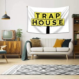ENMOON Trap House Flag (3x5ft, Anti-Fade Poly 150D) Premium Quality Brass Grommets Banner Vibrant Colors for College Dorm Room Man Cave
