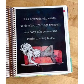 Handmade "Sleep A Lot" Quote Dashboard for use with Erin Condren Planner