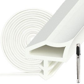 Door Frame Seal for Sound Insulation, Door Seal White Wooden Frame, Draught Excluder and Door Seals, 5 m Window Seal Door Seal Draught Excluder for Room Door for Sealing Doors