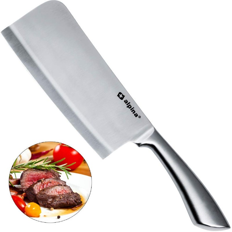 Deuba Alpina Hackbeil Küchenbeil I Edelstahl 18cm Für Knochen Fleisch
