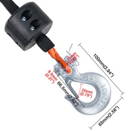 WROUGH 1/4" Synthetic Winch Rope 50 Ft Heavy Duty 10000 lb ATV Winch Rope Line with Steel Hook Rubber Stopper Protecting Sleeve/Sheath and Thimble Universal Fit for ATV SUV Vehicle (Orange)