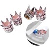 Silver Crown Light Pink Diamond Stones Chrome Plated Car Wheel