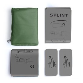 HEPHEAS Splints -Medical Splint Roll Fold Finger Splint 3 Piece for Neck, Leg, Knee, Foot, Wrist, Hand, Arm Injuries … (Gray)