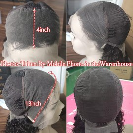 Lemoda 13x4 Full Lace Frontal Wigs Human Hair Transparent Lace Wig Deep Wave Wig Human Hair for Black Women Deep Wave Frontal Wig Human Hair 180% Density 22Inch