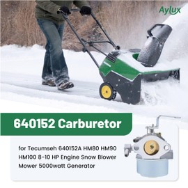 Aylux 640152 Carburetor with 33268 Filter for Tecumseh HM80 HM90 HM100 8-10 HP Engine Snow Blower Fits Coleman Powermate 5000w Generator Replace 640023 640051 640152A