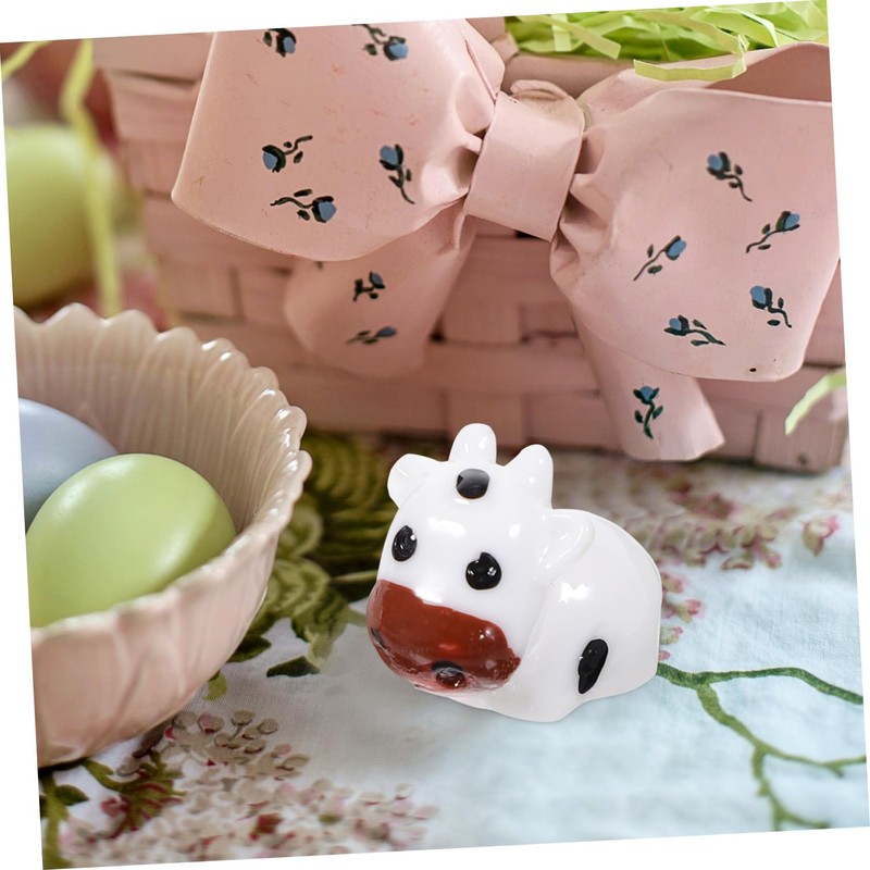 Mipcase 35pcs Miniature Cow Figurines Animal Models for Moss Landscape