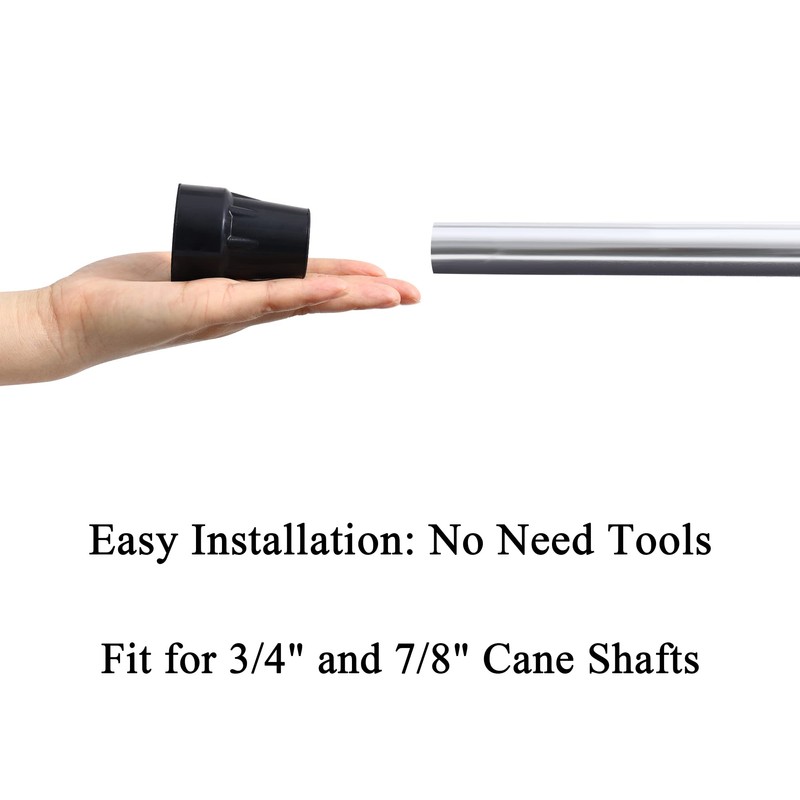 Walking Cane Tips 3/4 Inch Heavy Duty Black Cane Rubber