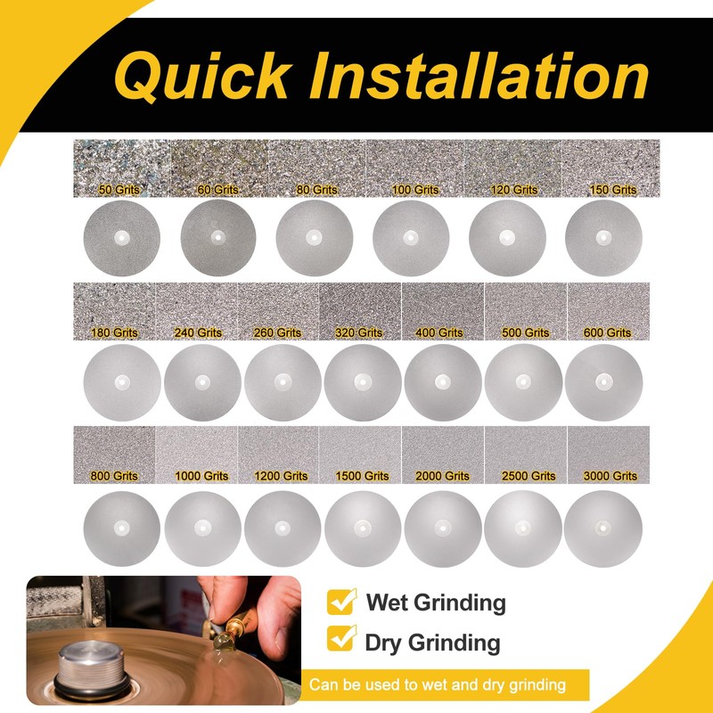 WorkBless 6-Inch Diamond Grinding Disc for Polishing, Sanding, Lapidary -